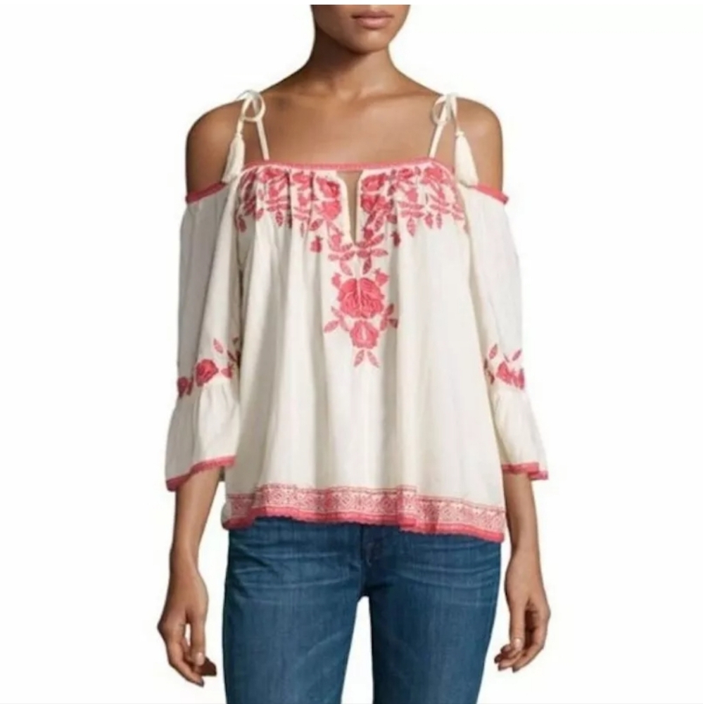 Love Sam Cold Shoulder Peasant Blouse Size Small